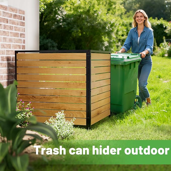2 Panels No Dig Wooden Privacy Fence Screen, 42" H X 40" W Outdoor Air Conditioner Fences, Hide Trash Bins Or Ac Units, Decorative Garden, Patio, Backyard Fence -Temporary Fencing