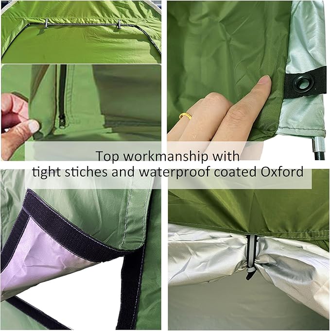 HuaKastro Outdoor Bike Cover Bicycle Tent for 2 Bikes, Waterproof Oxford Storage Tent, Foldable Bike Shelter for Camping