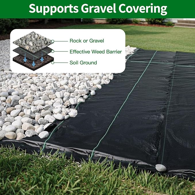 AMAGABELI 3.2oz 4ft x 100ft Weed Barrier Landscape Fabric Double Layer Garden Cloth Heavy Duty Weed Control Blocker Mat Gardening Ground Cover Durable Woven Geotextile Fabric Driveway Underlayment