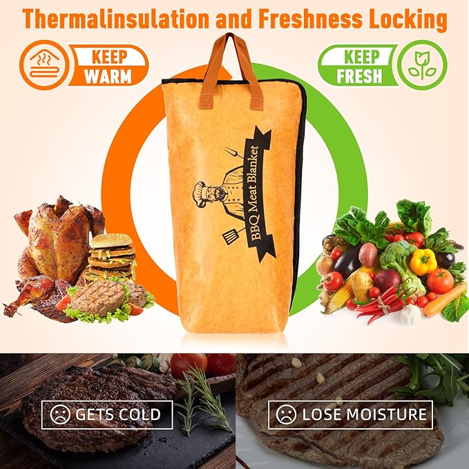 21in BBQ Blanket for Resting Meat-Air Fryer/Dough/Kitchen/Smoker Accessories Party Picnic Camping-Insulated Bag for Brisket/Pork Shoulder/Turkey-Anniversary Birthday Gift for Men