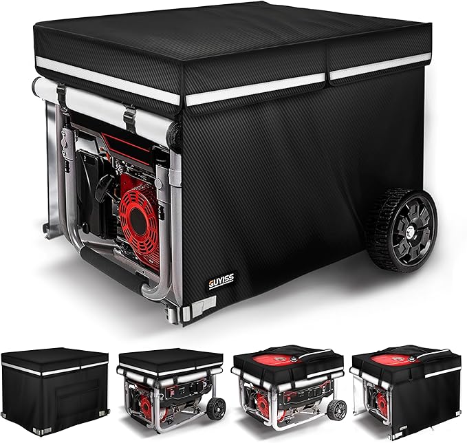 Generator Covers While Running, 32x24x24 inch Generator Cover, 900D+210D Heavy Duty Waterproof, Top Can Be Opened for Refueling. All-weather Generator Protective Cover.Black