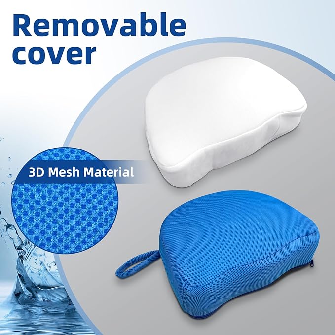 Hot Tub Booster Seat for Adults, Quick-Drying Portable Cushion with Weighted Module for Quick Sinking, Suitable for Hot Tub Booster Seat, Inflatable Hot Tub, Pool (2 Pack Blue)