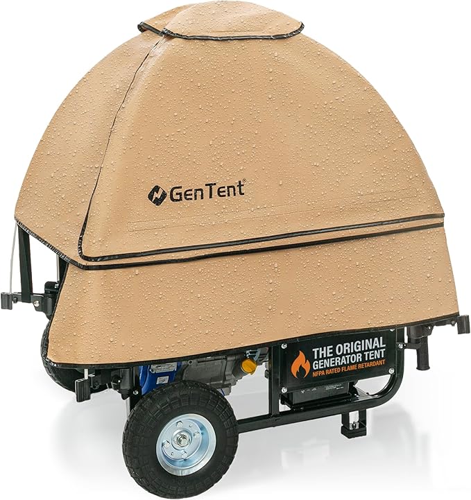 GenTent Open Frame Running Cover - Universal Adapter Kit Generator Tent (Beige, Original - Standard)