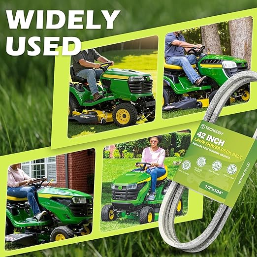 GX20072 Mower Deck Belt for John Deere 42 inch D105 D110 D130 E100 L100 L110 L118 L120 L130 LA105 LA115 S100 100 Series Lawn Mower GY20570 - Aramid Deck Belt, 1/2" X 104"