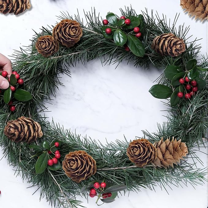 Deloky 150 Pcs Christmas Natural Mini Pine Cones- 2CM Thanksgiving Small Pinecones Ornaments Vase Fillers for DIY Crafts, Home Decorations, Fall and Christmas, Wedding Decor