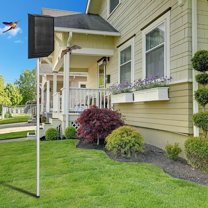 Yaocom 12 FT Telescoping Purple Martin House Pole,Aluminum Bat House Kit with Ground Socket, Adjustable Heavy Duty 4-Section Round Pole, Purple Martin Bird Accessories for Outdoors (Silver)