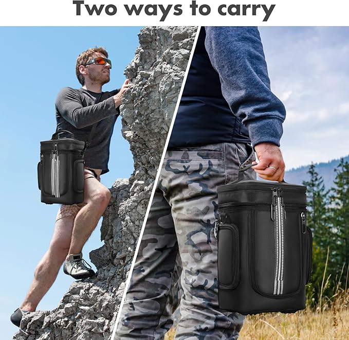 Travel Bag Compatible with Anker SOLIX C300, Padded Soft Case with Adjustable Shoulder Strap & Multi-Pocket Design, Protective Storage Bag for Camping & Travel Charging Accessories