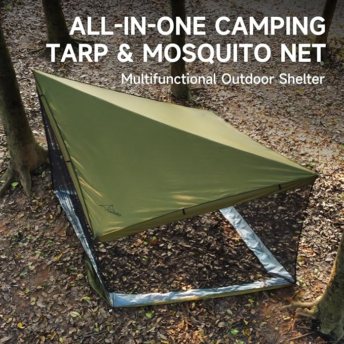 Hammock Screen House with 2 Openings, Lightweight Camping Tarp Tent Mosquito Net for Camping, Picnics, Backyard and Backpacking