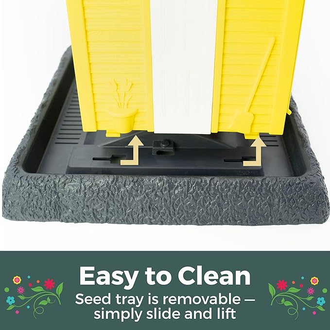 North States Village Collection - Fiesta Yellow Cottage Bird Feeder: Hanging Bird Feeder for Outdoors, Holds 5 Pounds of Seed