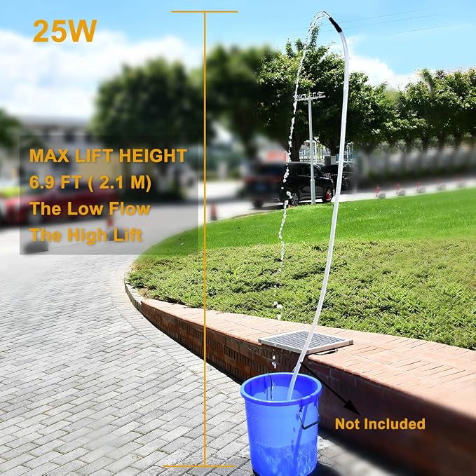 ECO-WORTHY Solar Fountain Water Pump Kit 25 W, 410GPH Submersible Powered Pump and 25 Watt Solar Panel for Sun Powered Fountain, Fish Pond, Pond Aeration, Hydroponics, Garden Decoration, Aquaculture