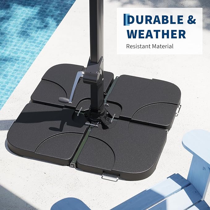 GarveeLife Patio Umbrella Base, 220lb Capacity Heavy Duty Design with Adjustable Pole Adapter Fits 1.5" to 2.1" Poles for 7.5-11FT Umbrellas, Corrosion-Resistant and Wind-Resistant for Outdoor, Patio