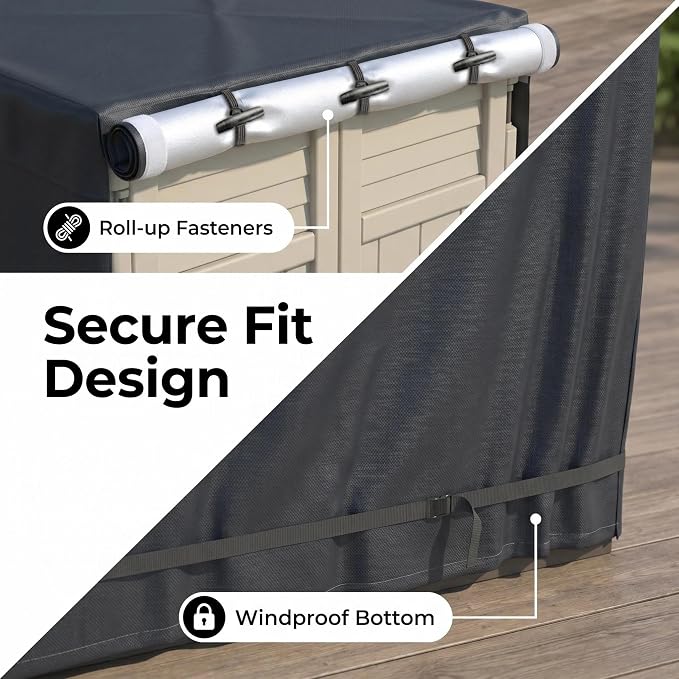 Outdoor Storage Shed Cover 54"x34"x72" - Waterproof UV-Resistant Dustproof Cabinet Cover for Suncast Sheds, Black (Cover Only)