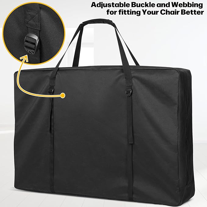 GRAOSO Carrying Bag for Folding Chair, Storage Case Fits for Beach Chair, Zero Gravity Lounge Chair, Director Chair, Folding Walker/Wheelchair, Great for Camping, Travel, Outdoors, Black