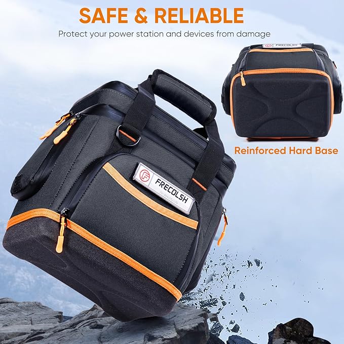 Double-Layer Travel Carrying Case for Jackery Explorer 300/240/160 – Portable Power Station Storage Bag with Molded Bottom, Side Ventilation, Front Pockets for Jackery Accessories & Solar Generator