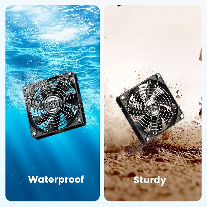 Solar Fan with Battery, 5.5" Solar Fan for Greenhouse & Chicken Coop, Rechargeable Solar Fans for Outside, Solar Powered Exhuast Fans for Outdoor Doghouse Shed Circulation Ventilation Cooling