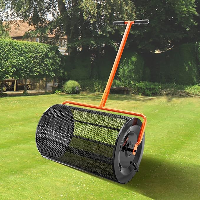 LawnMaster 13" Scarifier and Dethatcher Bundle with VEVOR 24.4-25.6" Compost Spreader