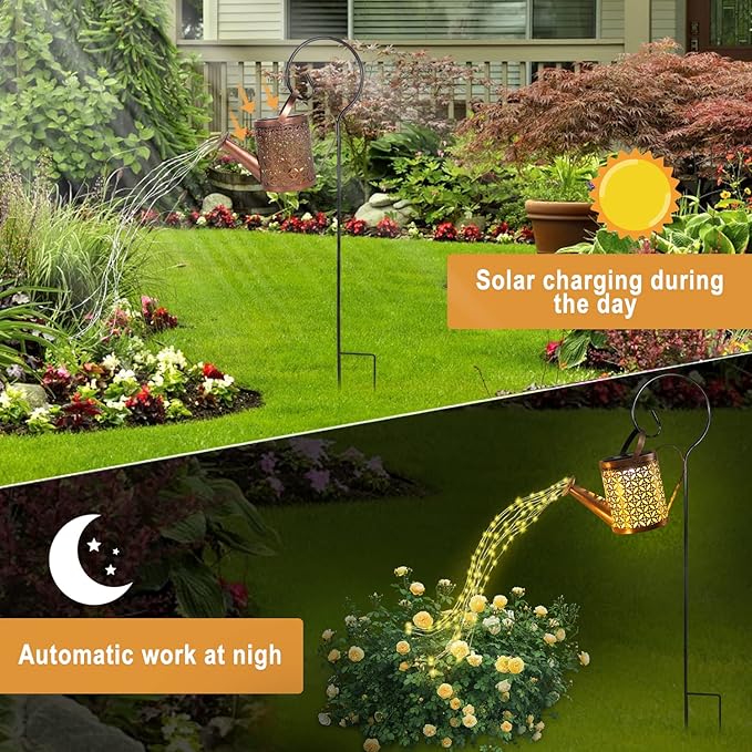 Watering Can with Lights,Solar Lanterns Outdoor Hanging Waterproof Garden Decor,Solar Outdoor Garden Decorative,Decorations for Lawn Path Patio (1)
