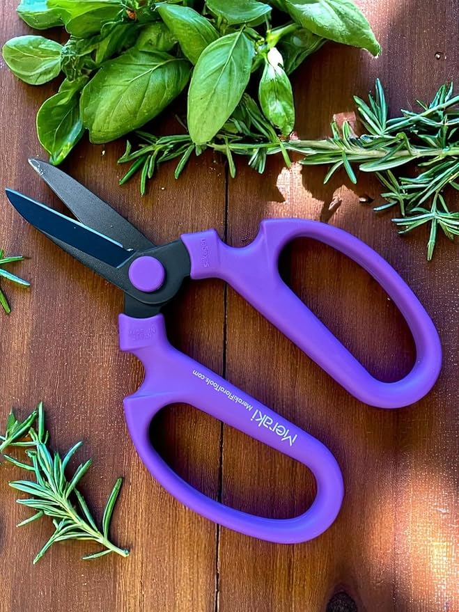 Garden Pruning Shears Scissors Black Carbon Steel Blades 7.0 In, Mokara - Purple