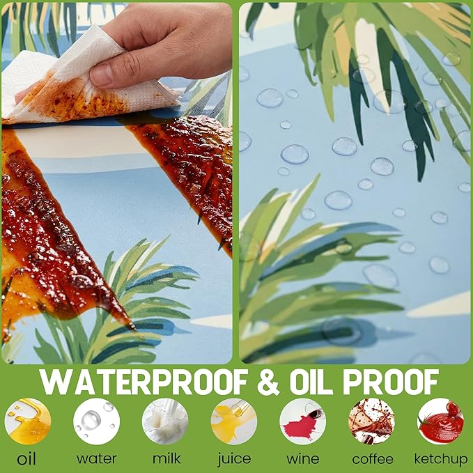 Picnic Table Cover with Bench Covers Waterproof Elastic Rectangle Reusable Folding Tablecloth Manteles Mantelería Camping Essentials Rv Car Travel Supplies Table Cloth Outdoor Road Trip Camper Gifts