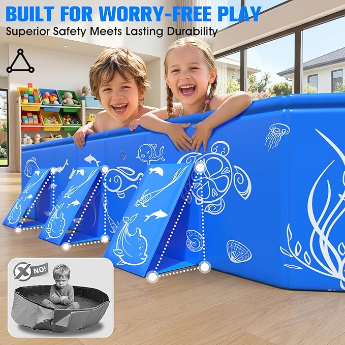 2026 Kiddie Pool with Canopy,Baby Swimming Pool for Toddler,Non-Inflatable Portable Pool for Kids,Foldable Toddler Pool with Shade,Kiddie Pool for Backyard,Pop Up Baby Beach Pool 53''×40''×33''