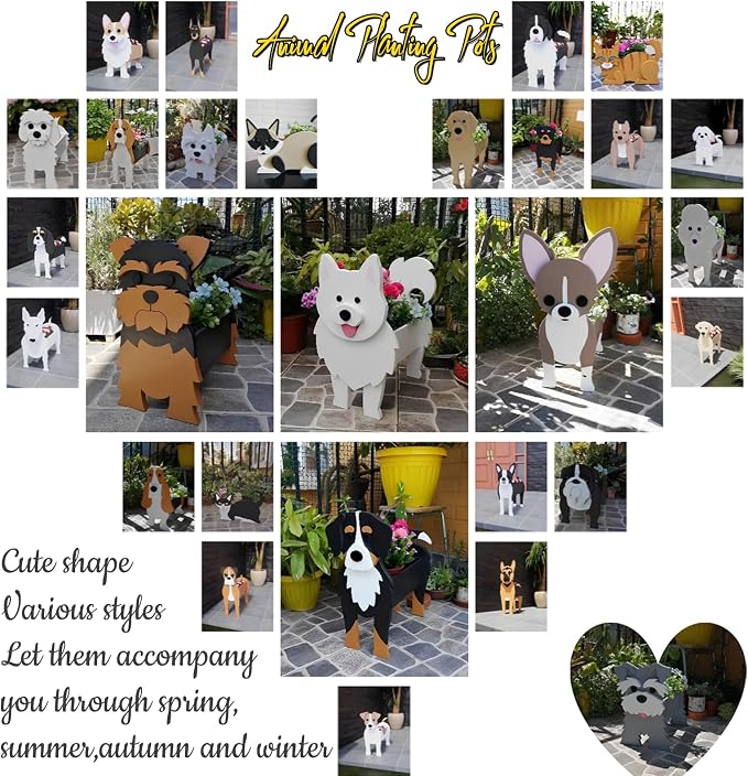 Cavoodle Dog Planter Plant Pots,Cute Dog Flower Planter,Gifts for Pet Lovers,Unique Animal Plant Pots,Office,Indoor Outdoor Garden Decor(9.45 * 6.73 * 13.39in)