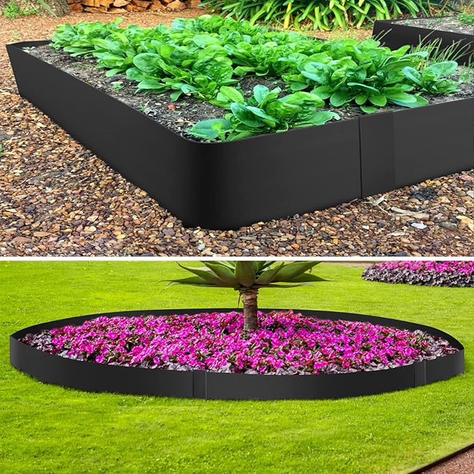 40" L X 4" H Metal Landscape Edging, 6 Pack Heavy Duty Galvanized Steel Garden Edging, Hammer-in Metal Edging for Landscaping for Lawn, Pathway, Yard