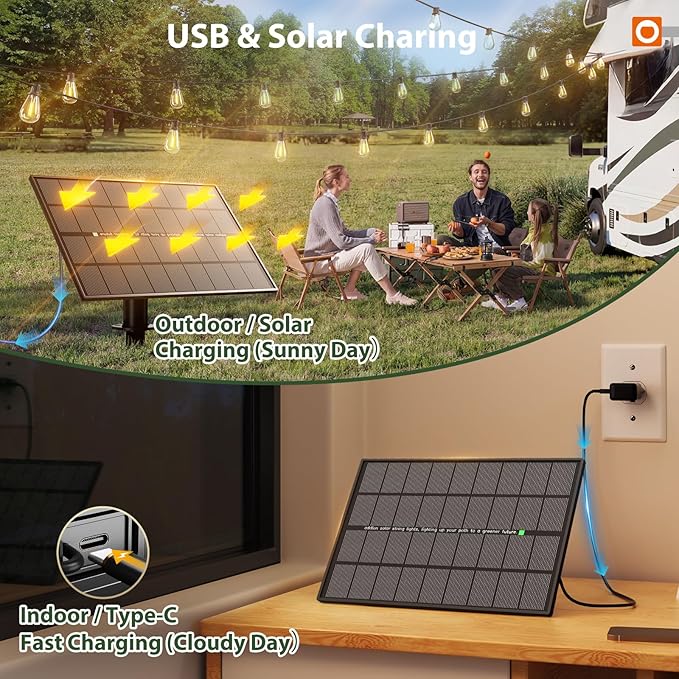 addlon 198FT(192+6) Solar String Lights Outdoor Waterproof 6W Panel with USB Port & Remote Control Solar Powered Patio Lights for Outside with 68 LED Dimmable Bulbs for Porch Garden Deck Halloween
