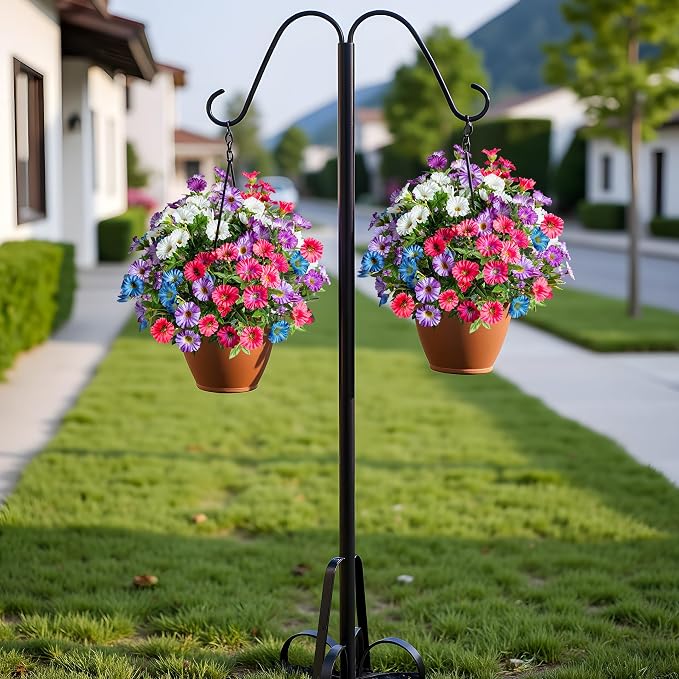 Colorful Artificial Morning Glory Flowers for Outdoor Planters, Premium UV Resistant Silk Faux Flowers for Porch, Hanging Basket & Window Box, Vibrant Garden Decor, No Pot, 13.3 Inch, 8 Bundles