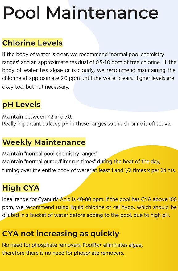 PoolRx+ Mineral Algaecide 4-Unit Pack, up to 6-Month Algae Control, for 2.5K-5K gallons, Red & White, New Formula with Silver.
