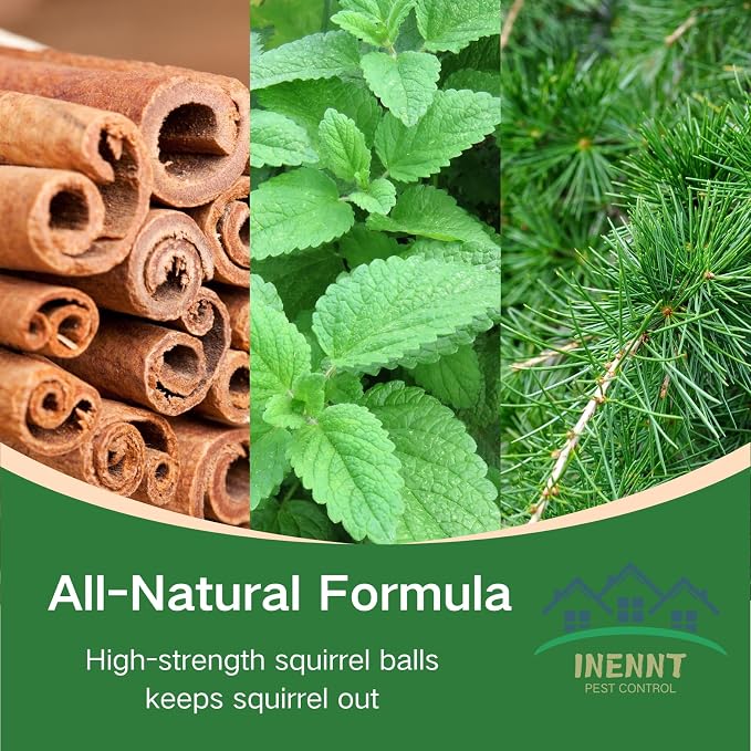All-Natural Squirrel Repellent 12 Pcs for Outdoor & Indoor Use – Powerful Chipmunk & Rodent Deterrent for Attic, Garden, Cars, and Bird Feeders – Safe for Pets, Lasting 30-60 Days Protection