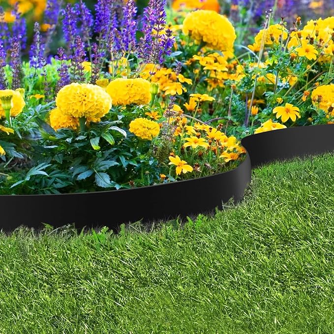 41" L x 7.9" H Galvanized Steel Landscape Edging,Mteal Lawn Edging,6 Pack | Landscape Edging Border ,Hammer-In,No Dig,For Pathways,Flower Beds,Farms/Vegetable Gardens