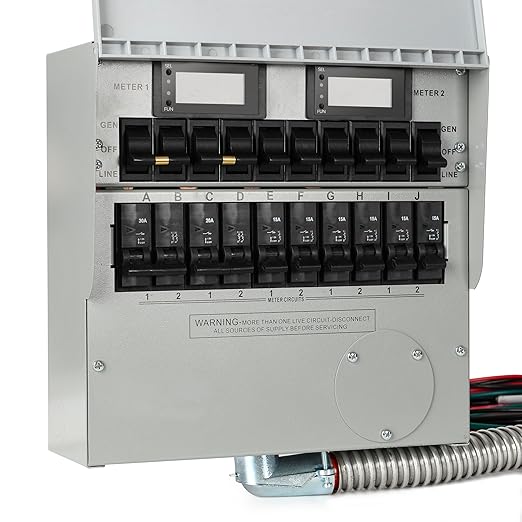 Generator Transfer Switch,50A Pro/Tran2 10-Circuit 2 Manual Transfer Switch,Marked