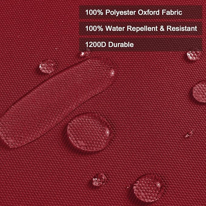 Thickened Waterproof Canvas Fabric by The Yard 1200D 58" W Outdoor Upholstery Material Heavy Duty Fabric Water Resistant Sewing Material for Chair Patio Cushion Purse Bag 3 Yard Red