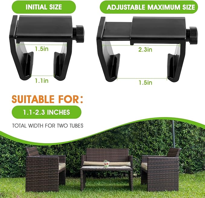 Adjustable Outdoor Furniture Clips Patio Sofa Clips,Sectional Sofa Furniture Chair Clips,Rattan Furniture Clamps Wicker Chair Fasteners, Connect The Sectional or Module Outdoor Couch Patio Furniture