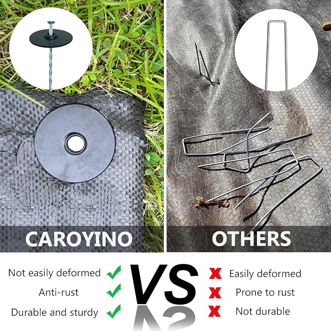 Garden Stakes with Gasket Spiral, 6in Galvanized Steel Turf Nails Garden Weed Barrier Stakes Staples for Fixing Landscape Fabric, Landscape Edging, Artificial Grass, Floor Mats, Etc. (20 PC)