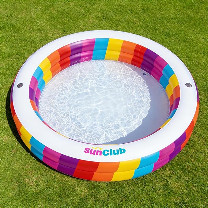 Kids Splash Pool Inflatable 74" Round, Large BPA-Free PVC Kiddie Pool with Drain Plug for Ages 3-12