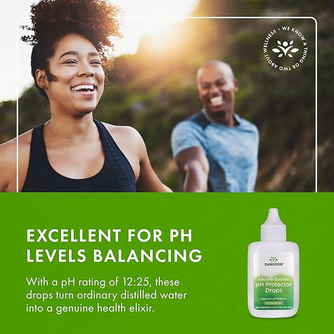 Swanson Alkaline Booster - pH Protector Drops with 12.25 pH Rating - Make Your Own Alkaline Water - Add to Distilled Water to Help Maintain Balance (1.25 Fl Oz) 3 Pack