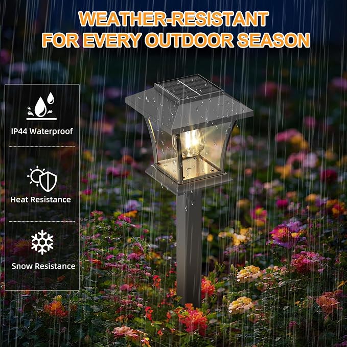 Sparkblaze 10 Pack Solar Pathway Lights Outdoor, LED Solar Yard Lights Dusk to Dawn Solar Garden Lights for Lawn, Walkway, Path & Landscape Lighting. (10, Warm White)