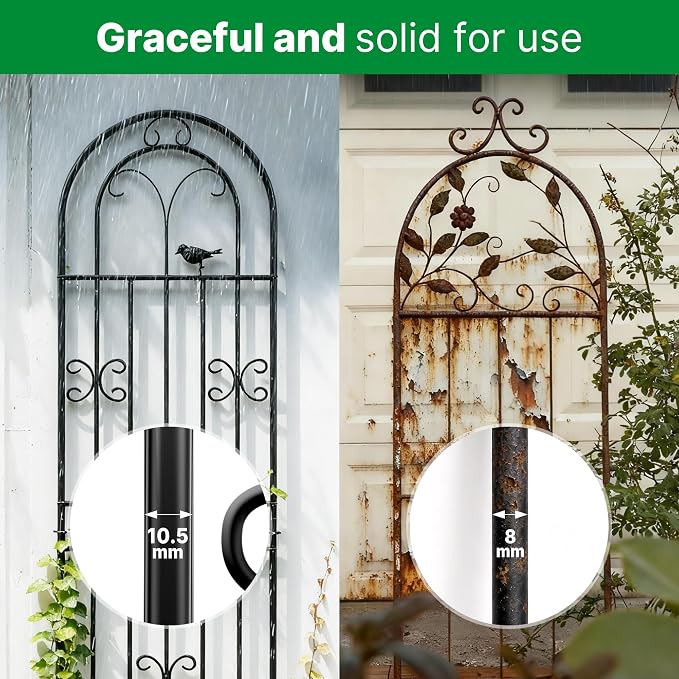 ARIFARO 78 inch Metal Garden Trellis for Climbing Plants, Pack of 2, Indoor/Outdoor Sturdy Decorative Plant Trellises for Potted Plants, House Plants, Climbing Vines, Bird Pattern