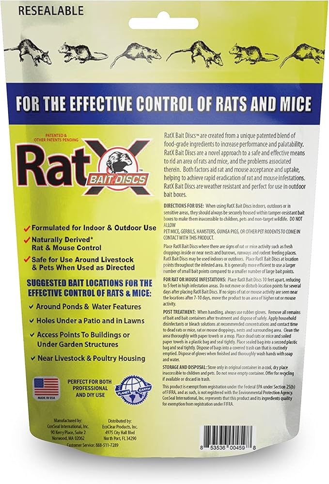 RatX Bait Discs 1 lb. Bag - Contains 45 Discs - for Indoor or Outdoor Use