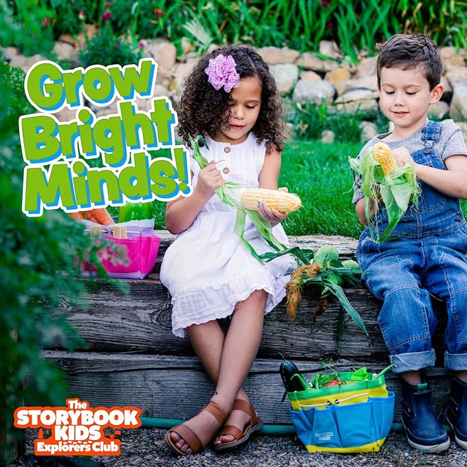 Pink Kids Gardening Tools - Includes Sturdy Tote Bag, Watering Can, Gloves, Shovels, Garden Stakes, and a Delightful Children's Book How to Garden Tale - Kids Garden Tool Set for Toddler Age on up.