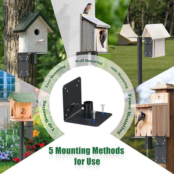 Bird House Pole, 75" Heavy Duty Adjustable Bird Feeder Stand with 5-Pronged Base for Birdhouse Mounting, Weather Station, Outdoor, Yard, Garden