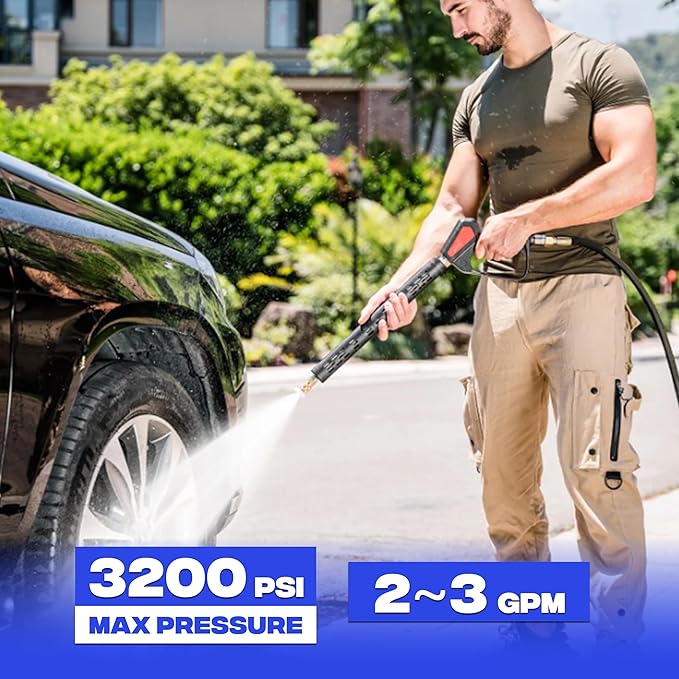 JOEJET Downstream Injector for Pressure Washer, Fixed Chemical Injector Kit with 3/8 Inch Quick Connect, 10 Ft Siphon Hose, 2-3 GPM