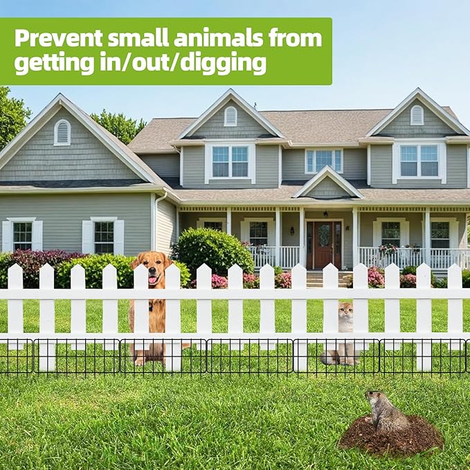 30 Panels No Dig Fence, Animal Barrier Fence, 13in(H) x 30ft(L) Fence Barrier for Bottom, Rabbit Fencing for Garden, Dog Fences Barrier, Rustproof Metal Fences Border for Outdoor