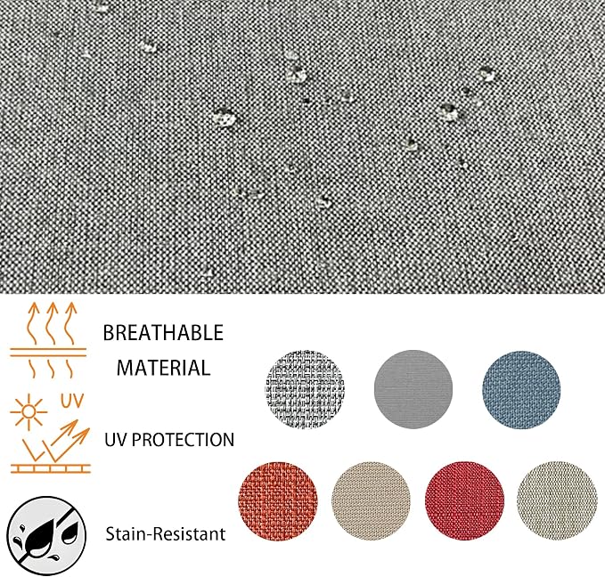 Goodgoods 24 x 24 inch Outdoor Patio Deep Seat Cushions Set of 2, Fade-Resistant & Water-Resistant Outdoor Furniture Chair Cushions with 30D High-Resilience Foam for Sofa Chair, Light Gray