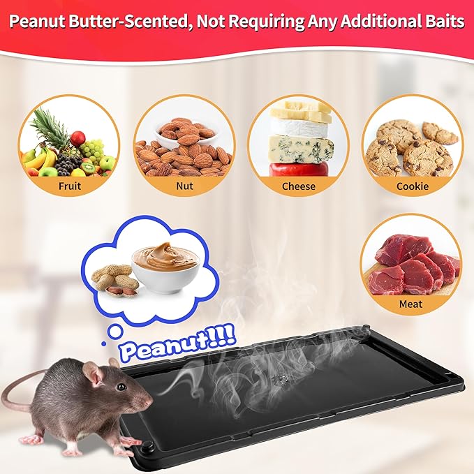LULUCATCH Mouse Traps, 24 Pack Large Glue Traps Mouse Traps Indoor for Home, Pre-Baited Non-Toxic Bulk Glue Boards for Mice, Snakes, Rat, Lizard, Cockroach & Spiders, Pet Safe, Easy to Use
