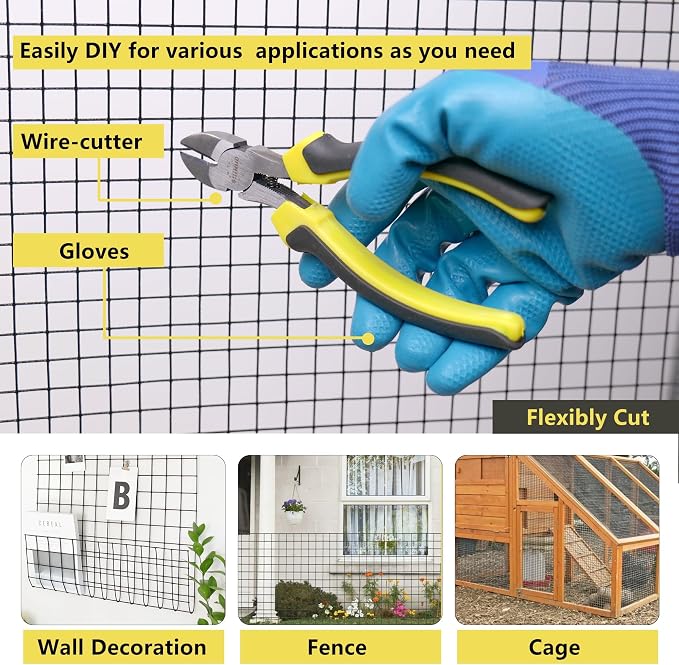 Black Hardware Cloth 1/2 inch 60 in x 100 ft 19 Gauge PVC Vinyl Coated Wire Mesh Chicken Wire Fencing Welded Wire Mesh for Home & Garden Fence & Fencing Wire ，Snake Fence。