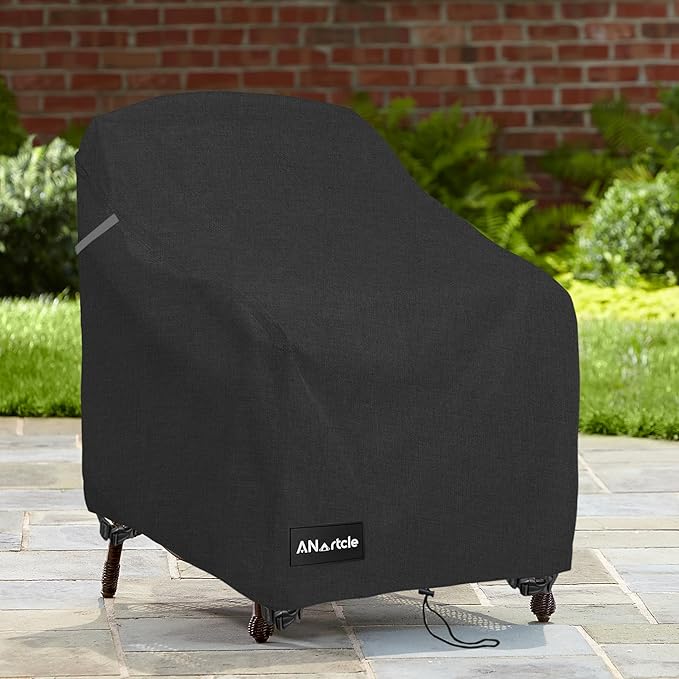 ANartcle Swivel Patio Chair Covers 2 Pack,Waterproof Heavy Duty Outdoor Chair Covers,Patio Swivel Chair Covers for Outdoor Furniture (30 W x 34 D x 38.5 H inches) Black.