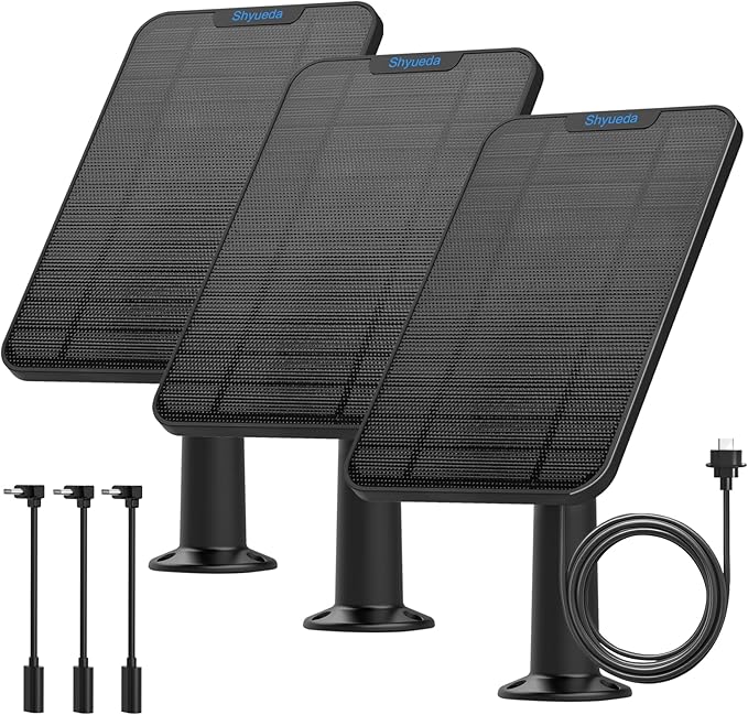 4W Solar Panel Charging Compatible with Blink 3rd Gen/XT/XT2/4th Gen Camera,with 13.1ft Waterproof Charging Cable, IP65 Weatherproof,Includes Secure Wall Mount(3-Pack)