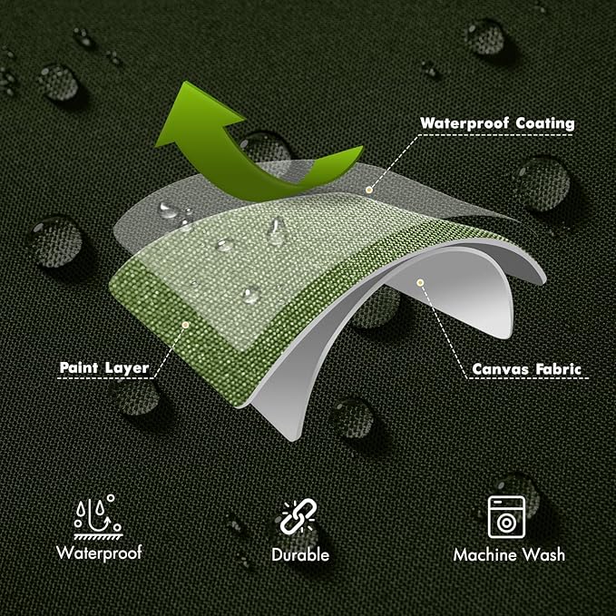 MIULEE Outdoor Waterproof Throw Pillow Covers Set of 2 Spring Relax Decorative Outdoor Rectangular Pillowcases for Chair Patio Garden Couch Tent Balcony Sofa Olive Green 12x20 Inch
